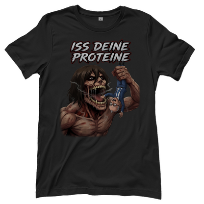 Iss deine Proteine Attack on Titan Merz - Damen T-Shirt Black