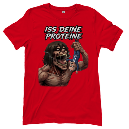 Iss deine Proteine Attack on Titan Merz - Damen T-Shirt Red