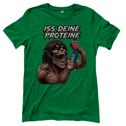 Iss deine Proteine Attack on Titan Merz - Damen T-Shirt Kelly Green