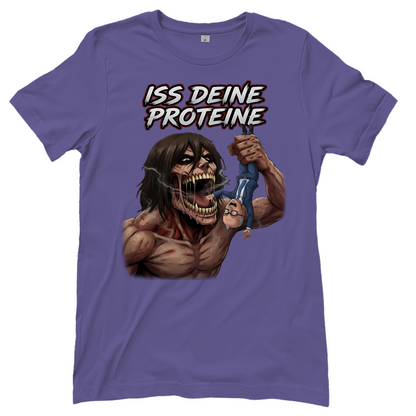 Iss deine Proteine Attack on Titan Merz - Damen T-Shirt Millennial Lilac