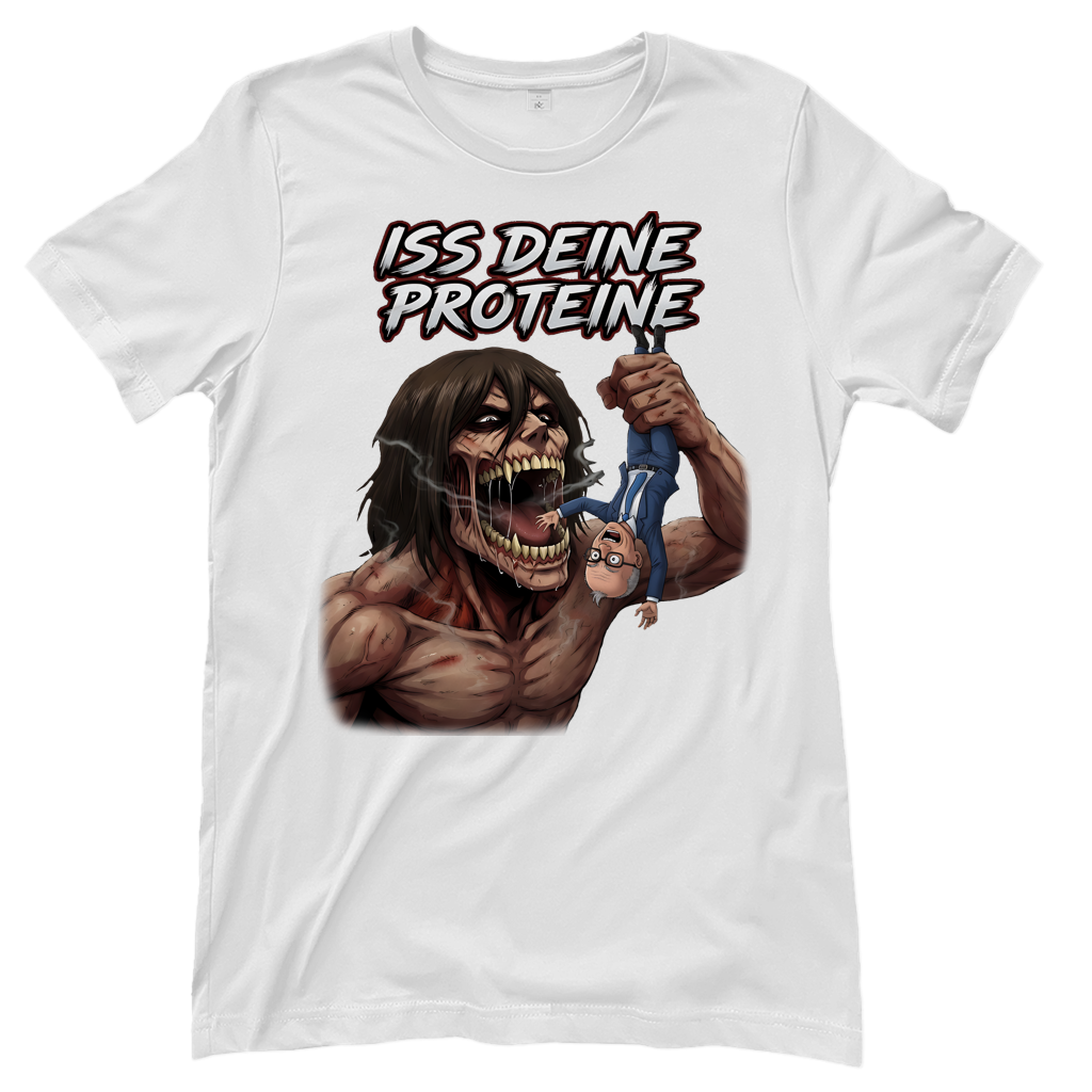 Iss deine Proteine Attack on Titan Merz - Damen T-Shirt White