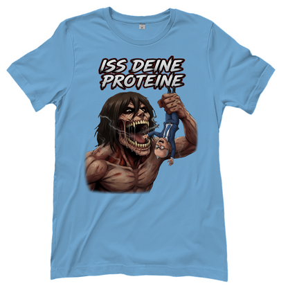 Iss deine Proteine Attack on Titan Merz - Damen T-Shirt Sky Blue