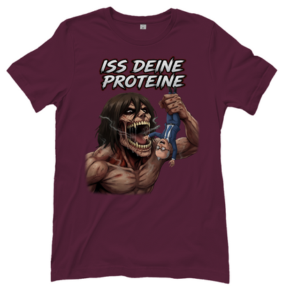 Iss deine Proteine Attack on Titan Merz - Damen T-Shirt Burgundy