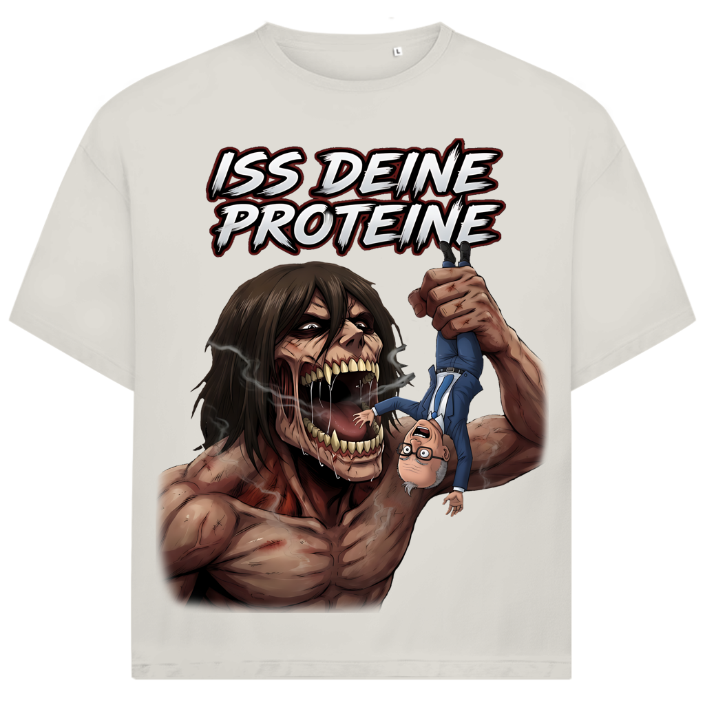 Iss deine Proteine Attack on Titan Merz - Jack and Jones Oversize T-Shirt Egret