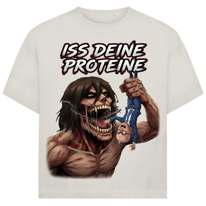 Iss deine Proteine Attack on Titan Merz - Jack and Jones Oversize T-Shirt Egret