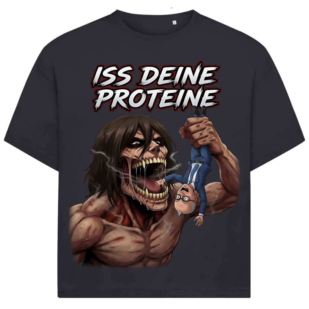 Iss deine Proteine Attack on Titan Merz - Jack and Jones Oversize T-Shirt Asphalt