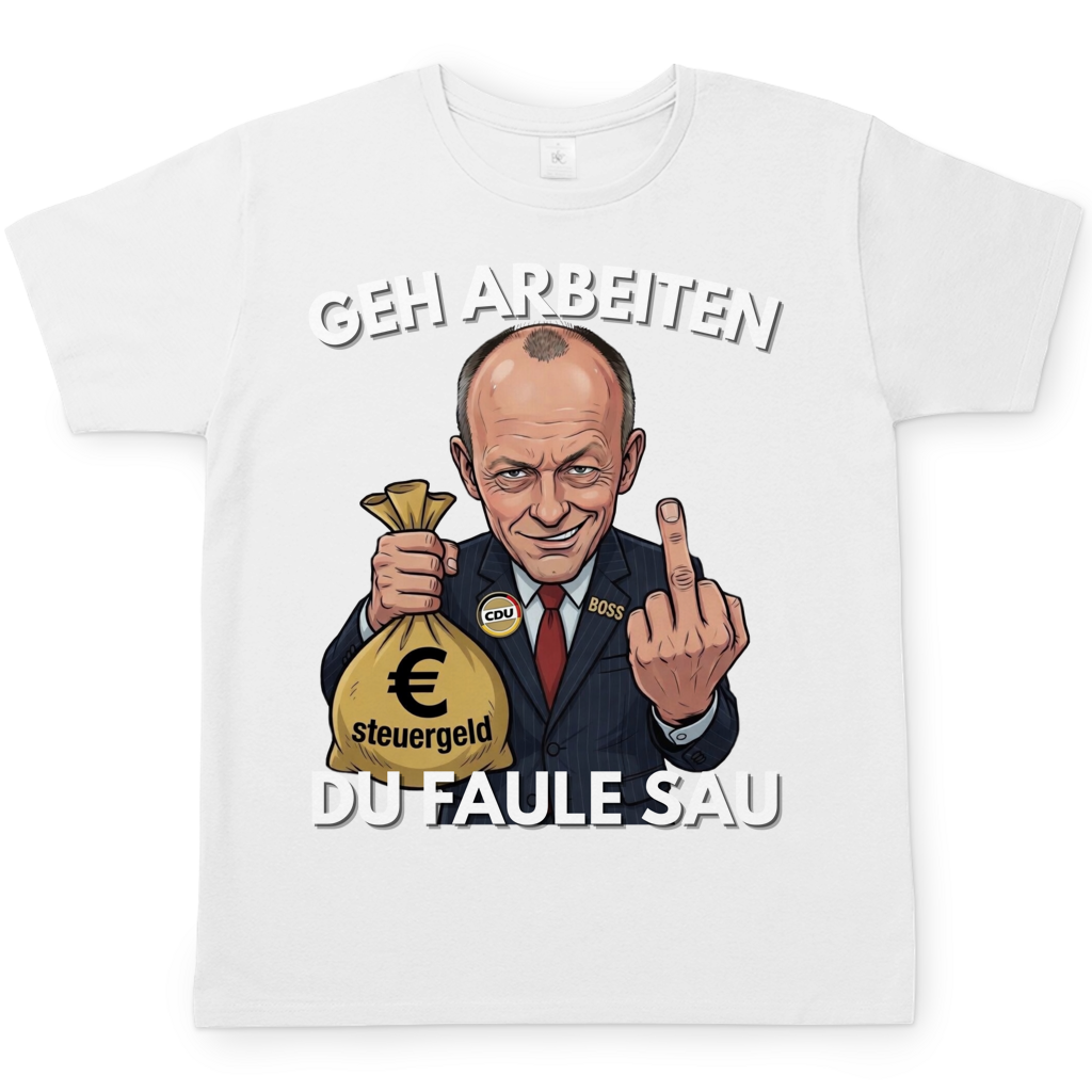 Geh arbeiten du faule Sau - Herren T-Shirt White