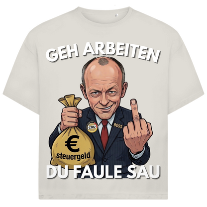 Geh arbeiten du faule Sau - Jack and Jones Oversize T-Shirt Egret