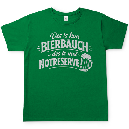 Des is koa Bierbauch des is mei Notreserve - Herren T-Shirt Kelly Green