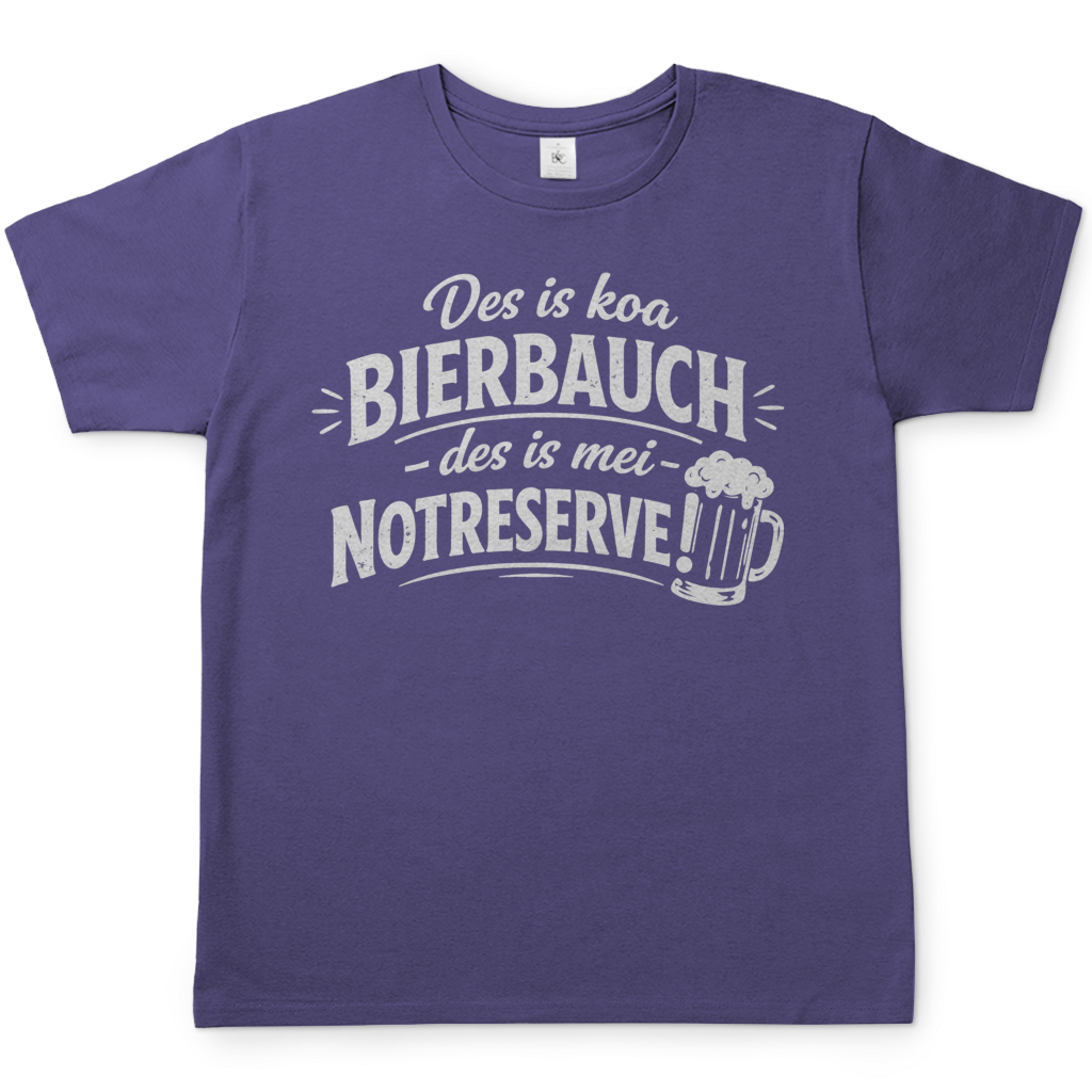 Des is koa Bierbauch des is mei Notreserve - Herren T-Shirt Millennial Lilac