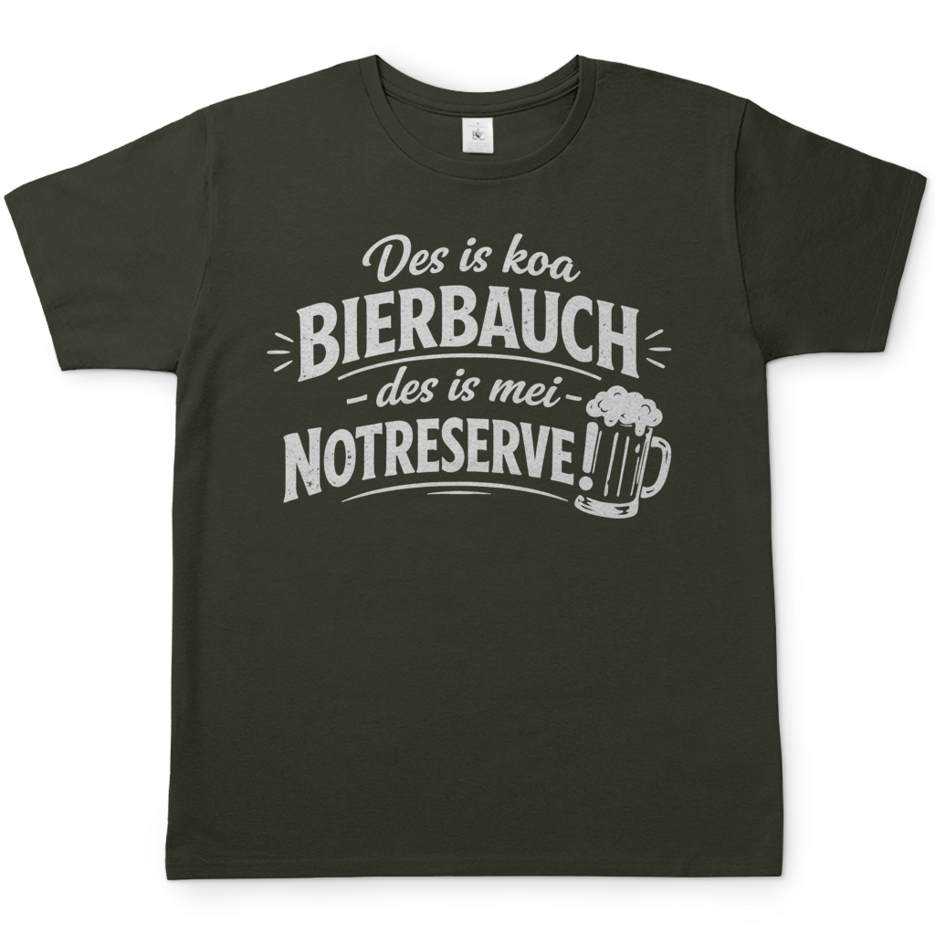 Des is koa Bierbauch des is mei Notreserve - Herren T-Shirt Urban Khaki