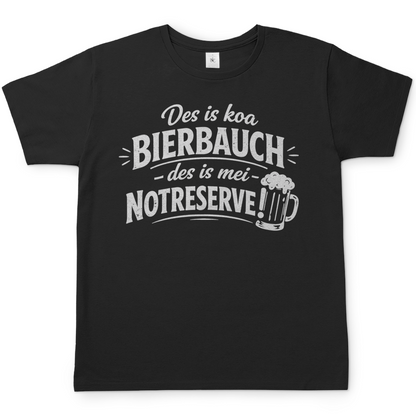 Des is koa Bierbauch des is mei Notreserve - Herren T-Shirt Black