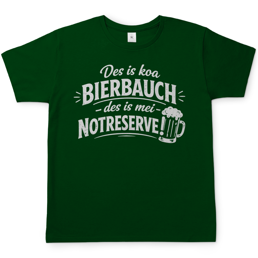 Des is koa Bierbauch des is mei Notreserve - Herren T-Shirt Bottle Green