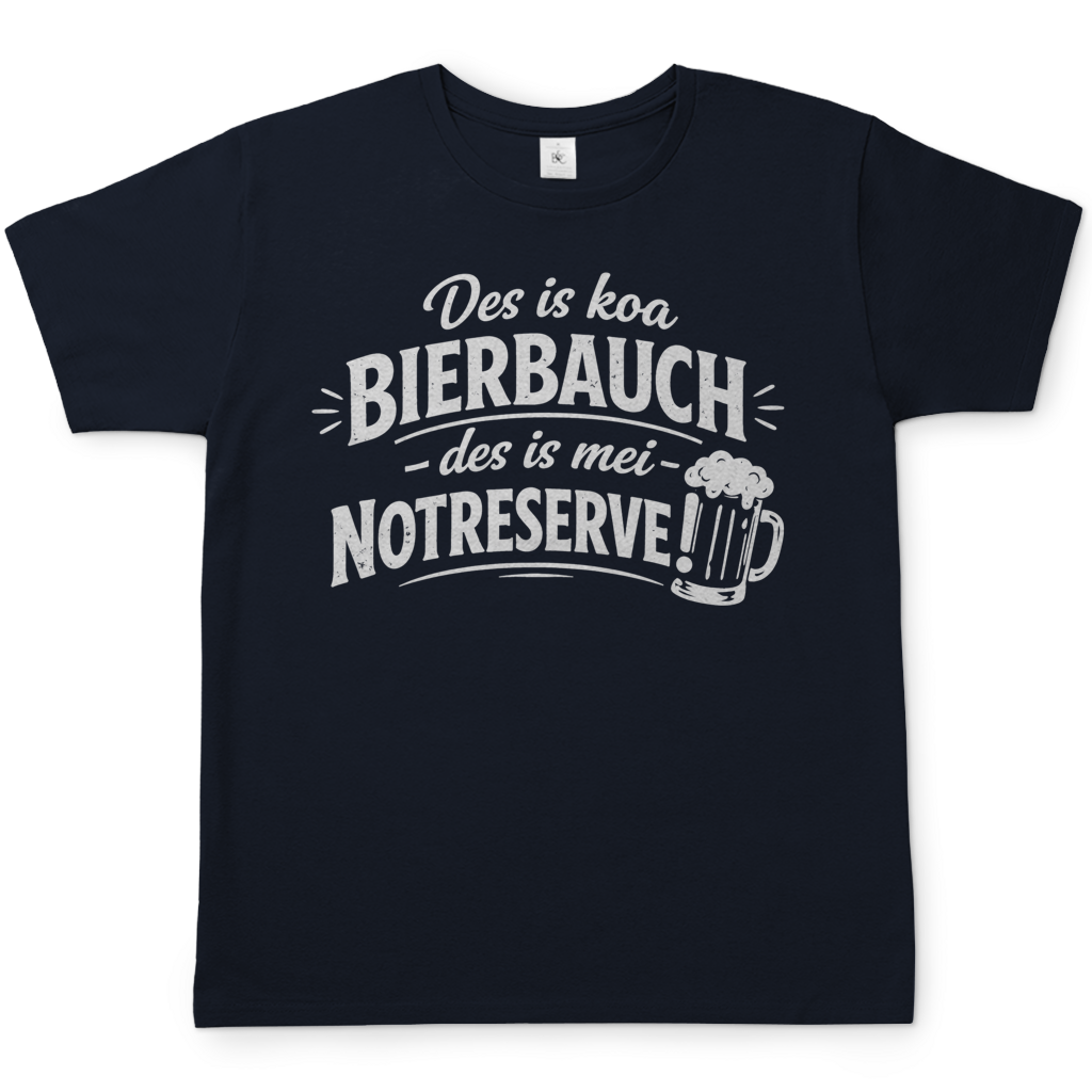 Des is koa Bierbauch des is mei Notreserve - Herren T-Shirt Navy