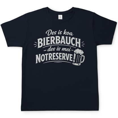 Des is koa Bierbauch des is mei Notreserve - Herren T-Shirt Navy