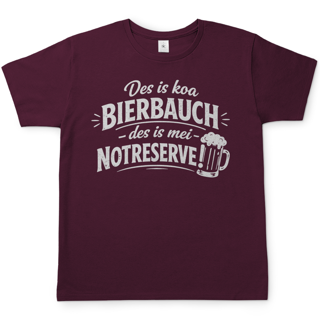 Des is koa Bierbauch des is mei Notreserve - Herren T-Shirt Burgundy
