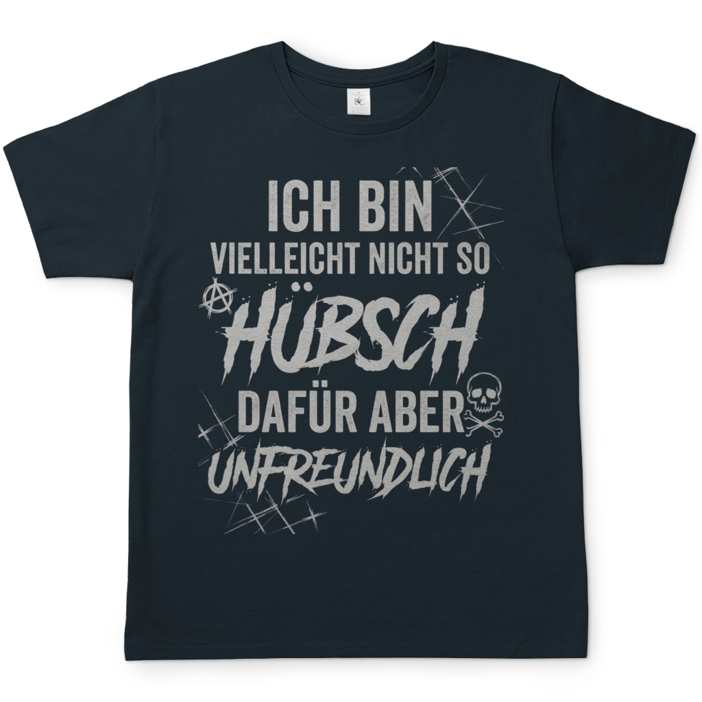 Ich bin vielleicht nicht so hübsch dafür aber unfreundlich - Herren T-Shirt Dark Grey Solid