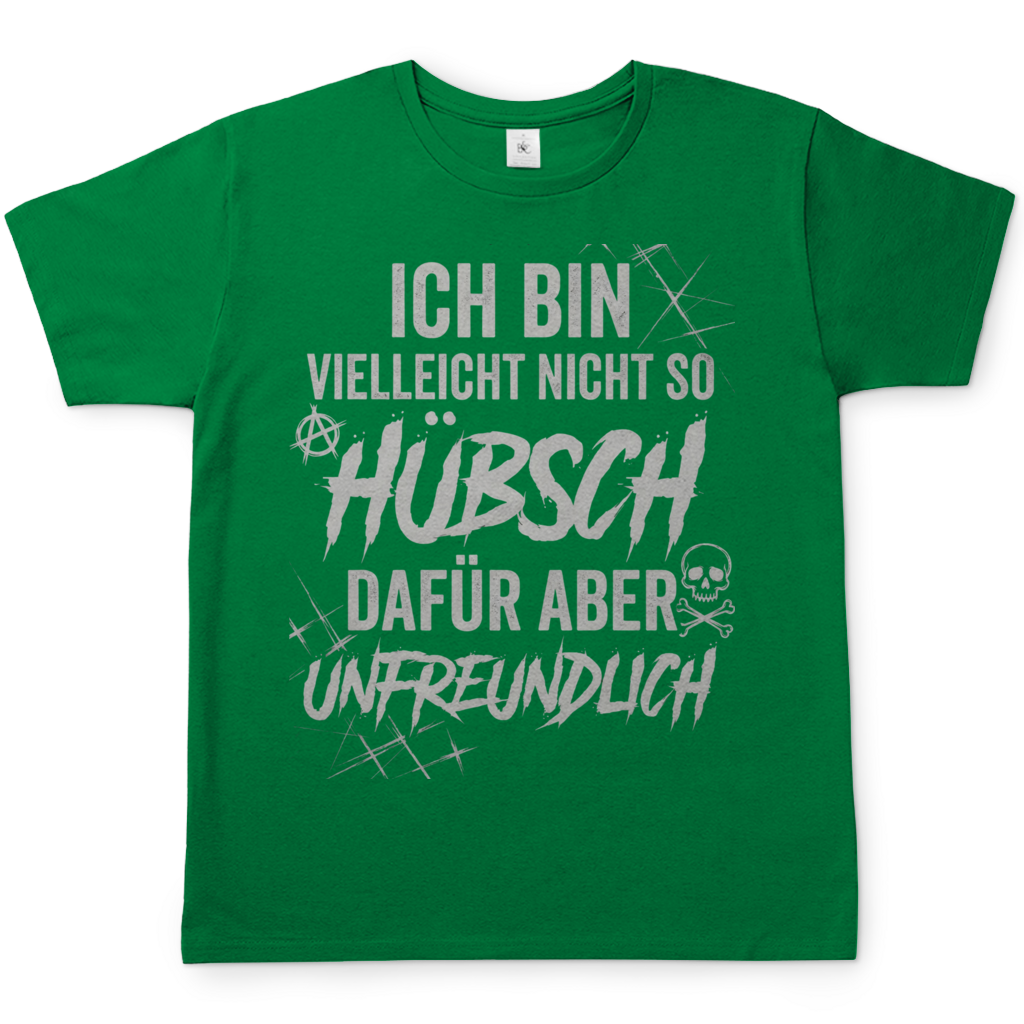 Ich bin vielleicht nicht so hübsch dafür aber unfreundlich - Herren T-Shirt Kelly Green
