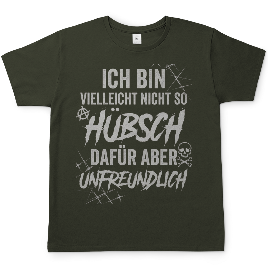 Ich bin vielleicht nicht so hübsch dafür aber unfreundlich - Herren T-Shirt Urban Khaki