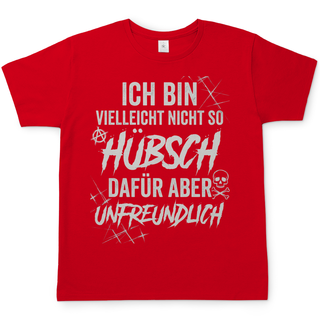 Ich bin vielleicht nicht so hübsch dafür aber unfreundlich - Herren T-Shirt Red