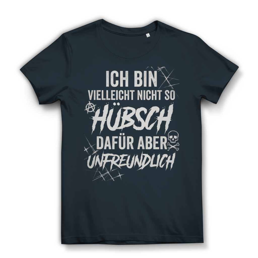 Ich bin vielleicht nicht so hübsch dafür aber unfreundlich - Damen Premium Bio T-Shirt Dark Grey