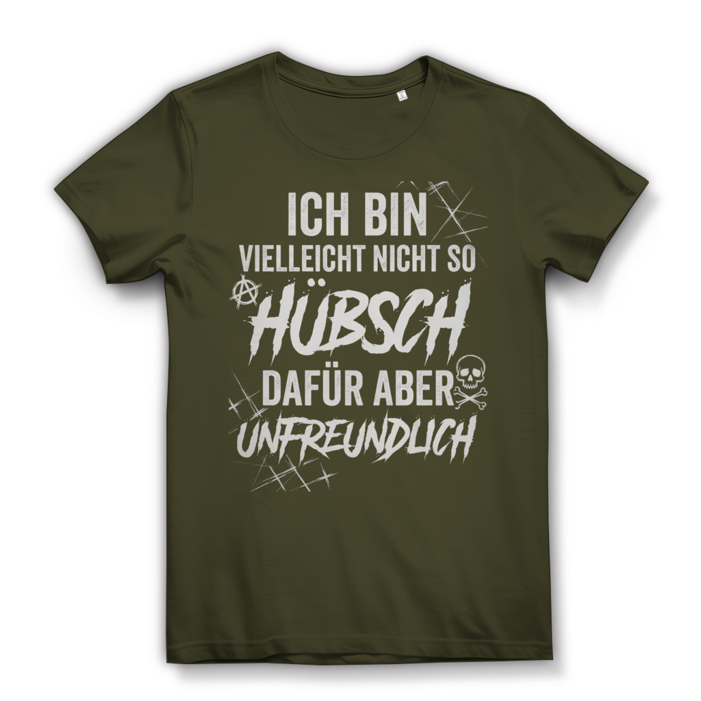 Ich bin vielleicht nicht so hübsch dafür aber unfreundlich - Damen Premium Bio T-Shirt Khaki