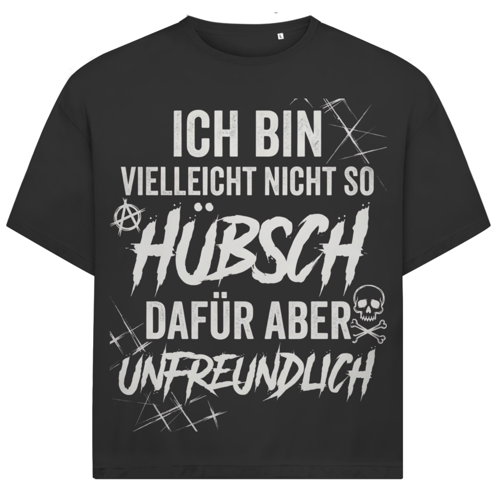 Ich bin vielleicht nicht so hübsch dafür aber unfreundlich - Jack and Jones Oversize T-Shirt Black