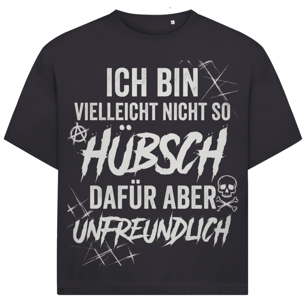 Ich bin vielleicht nicht so hübsch dafür aber unfreundlich - Jack and Jones Oversize T-Shirt Asphalt