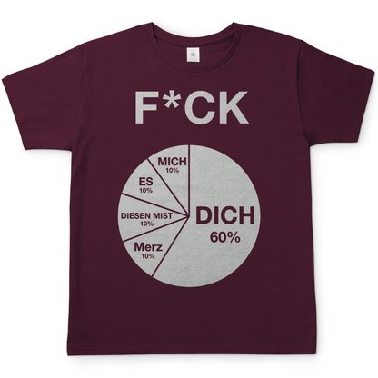 FICK DICH - Herren T-Shirt Burgundy