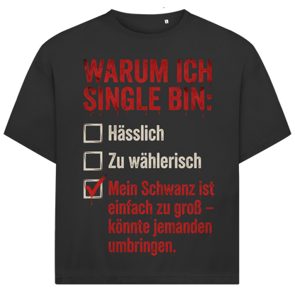 Warum ich Single bin mein Schwanz ist zu groß - Jack and Jones Oversize T-Shirt Black