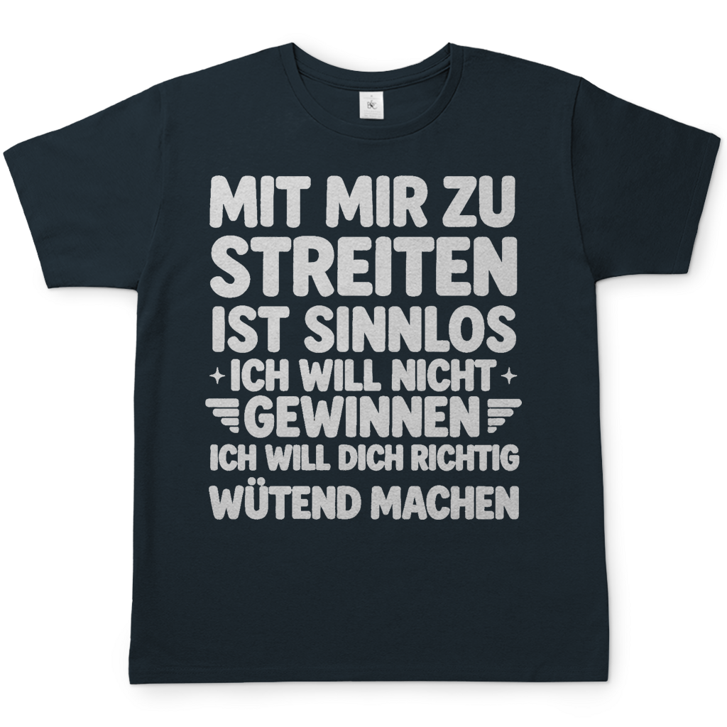 Mit mir zu streiten ist sinnlos - Herren T-Shirt Dark Grey Solid