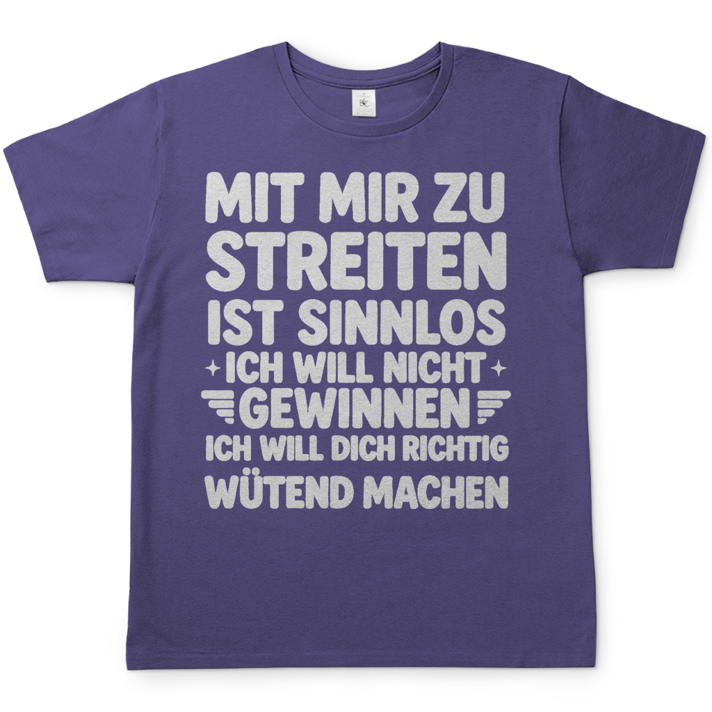 Mit mir zu streiten ist sinnlos - Herren T-Shirt Millennial Lilac
