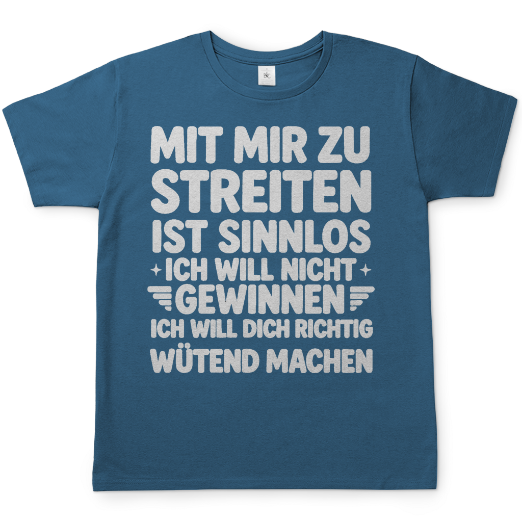 Mit mir zu streiten ist sinnlos - Herren T-Shirt Stone Blue