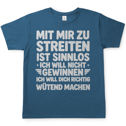 Mit mir zu streiten ist sinnlos - Herren T-Shirt Stone Blue