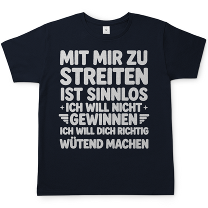 Mit mir zu streiten ist sinnlos - Herren T-Shirt Navy