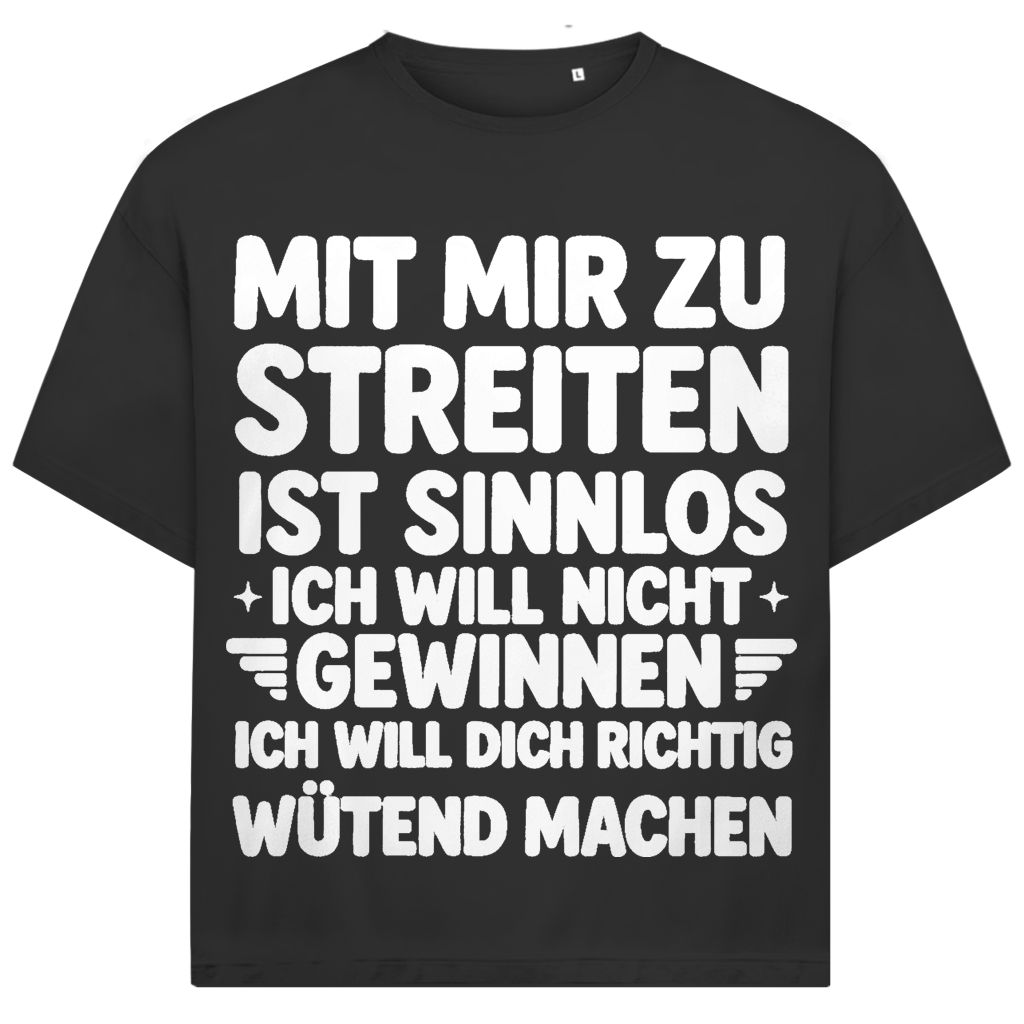 Mit mir zu streiten ist sinnlos - Jack and Jones Oversize T-Shirt Black