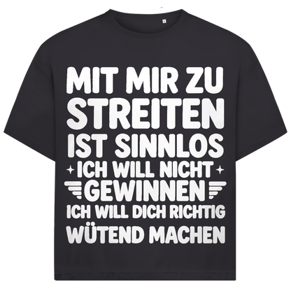 Mit mir zu streiten ist sinnlos - Jack and Jones Oversize T-Shirt Asphalt