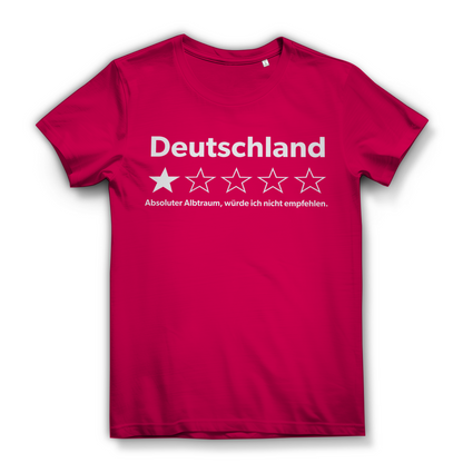 Deutschland 1 Stern absoluter Albtraum - Damen Premium Bio T-Shirt Fuchsia