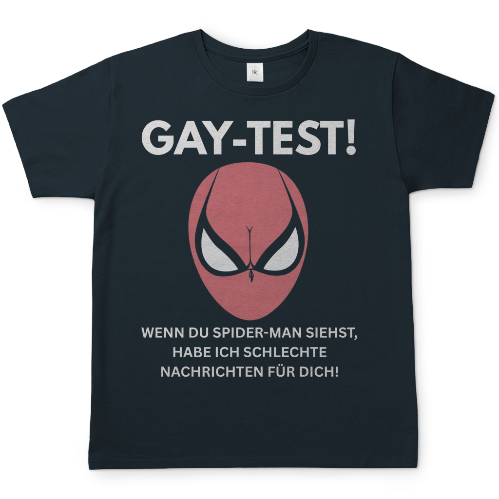 Gay Test wenn du Spider-Man siehst schlechte Nachrichten - Herren T-Shirt Dark Grey Solid