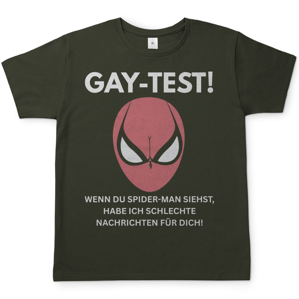 Gay Test wenn du Spider-Man siehst schlechte Nachrichten - Herren T-Shirt Urban Khaki