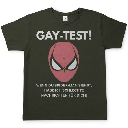 Gay Test wenn du Spider-Man siehst schlechte Nachrichten - Herren T-Shirt Urban Khaki