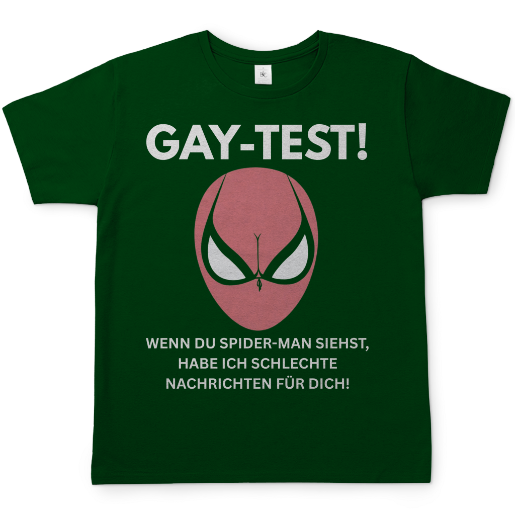 Gay Test wenn du Spider-Man siehst schlechte Nachrichten - Herren T-Shirt Bottle Green