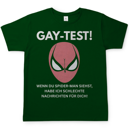 Gay Test wenn du Spider-Man siehst schlechte Nachrichten - Herren T-Shirt Bottle Green