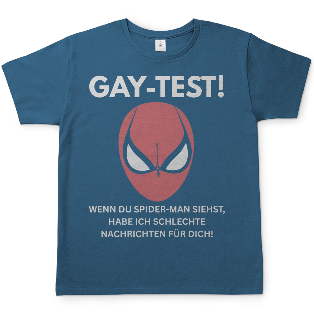 Gay Test wenn du Spider-Man siehst schlechte Nachrichten - Herren T-Shirt Stone Blue