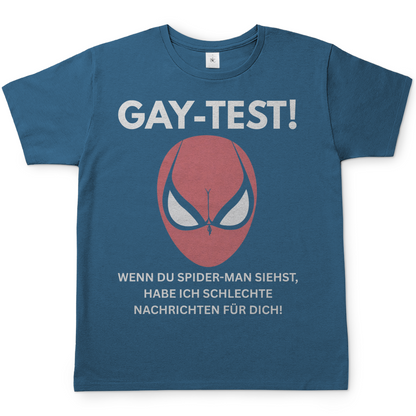 Gay Test wenn du Spider-Man siehst schlechte Nachrichten - Herren T-Shirt Stone Blue