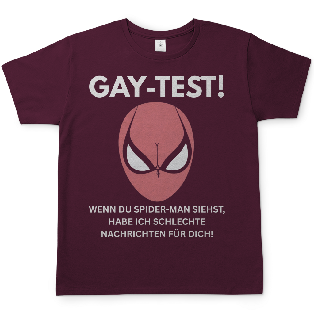 Gay Test wenn du Spider-Man siehst schlechte Nachrichten - Herren T-Shirt Burgundy