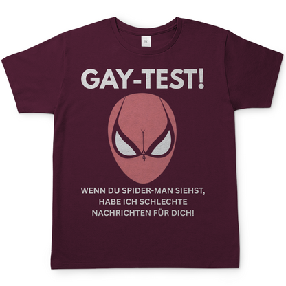 Gay Test wenn du Spider-Man siehst schlechte Nachrichten - Herren T-Shirt Burgundy