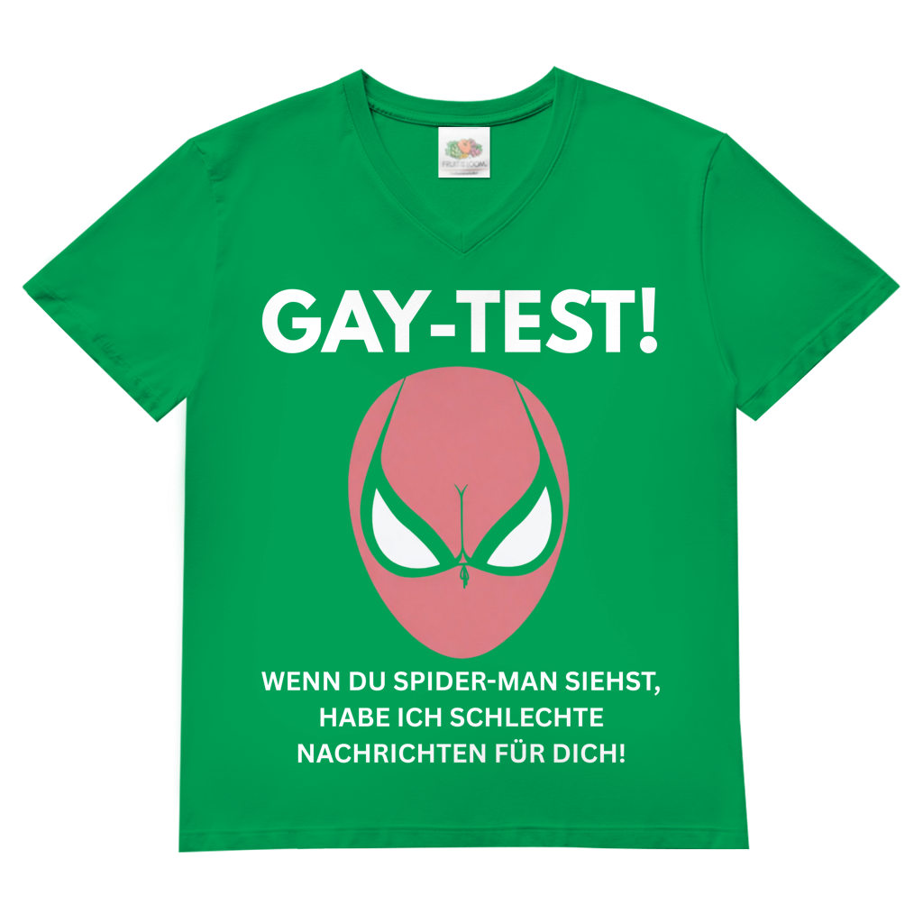 Gay Test wenn du Spider-Man siehst schlechte Nachrichten - Herren V-Neck T-Shirt Kelly Green