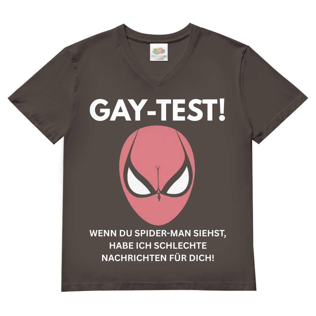 Gay Test wenn du Spider-Man siehst schlechte Nachrichten - Herren V-Neck T-Shirt Light Graphite Solid
