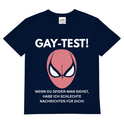 Gay Test wenn du Spider-Man siehst schlechte Nachrichten - Herren V-Neck T-Shirt Navy